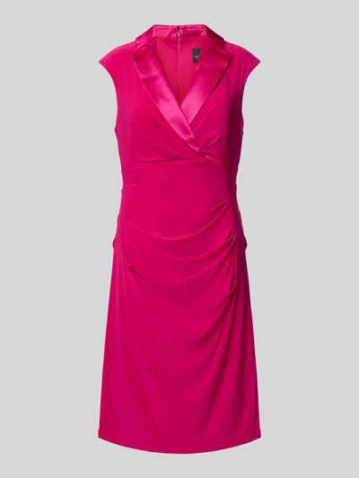 Adrianna Papell Knielange cocktailjurk met reverskraag Felroze - 2