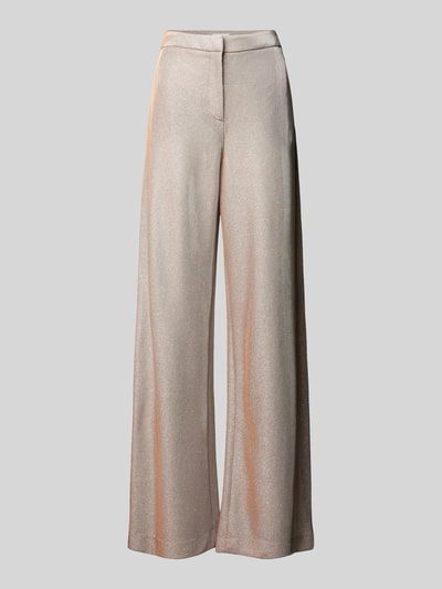 Jake*s Cocktail Wide Leg Stoffhose mit elastischem Bund Metallic Beige Melange 1