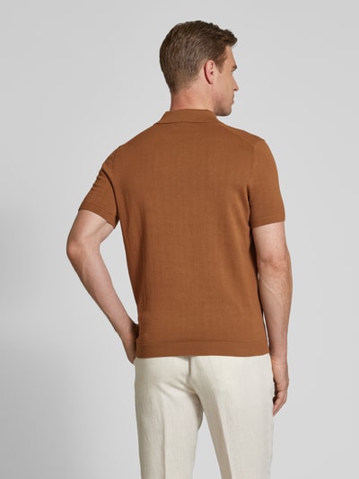 bugatti Koszulka polo o kroju Regular Fit z czystej bawełny Koniakowy 5