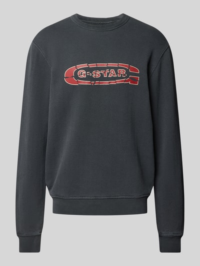 G-Star Raw Sweatshirt met labelprint, model 'Destroyed' Antraciet - 2