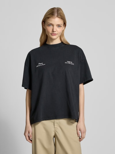 Pegador Oversized T-shirt met labelprint, model 'LENA' Zwart - 4