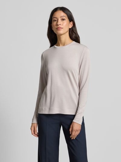 Windsor Bluzka o kroju regular fit z mieszanki lyocellu z długim rękawem i okrągłym dekoltem Kamienny 4