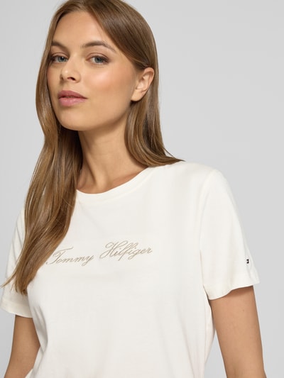 Tommy Hilfiger T-shirt o kroju regular fit z czystej bawełny Biały 3