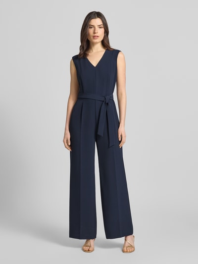 s.Oliver BLACK LABEL Regular Fit Jumpsuit mit Taillengürtel zum Binden Marine 4