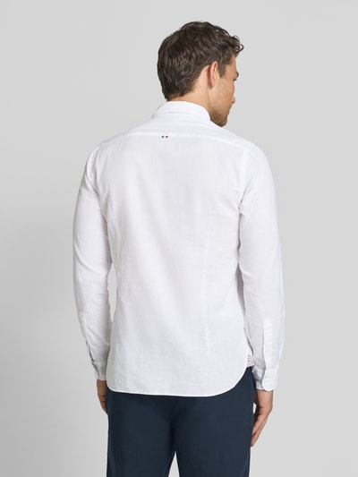 FIL NOIR Regular Fit Business-Hemd aus Leinen-Baumwoll-Mix Modell 'ROMA' Weiss 5