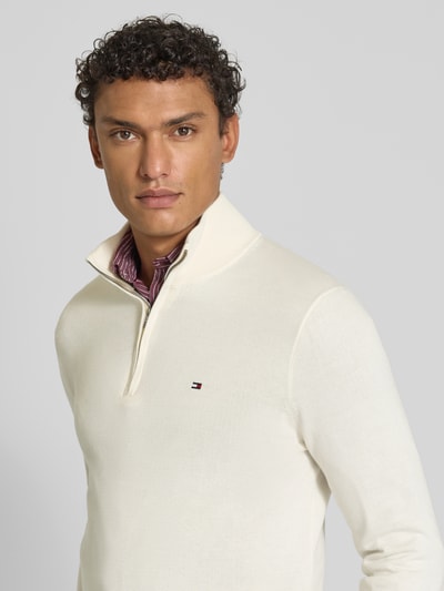 Tommy Hilfiger Regular fit schipperstrui van puur katoen Ecru - 3