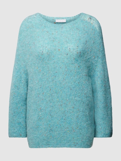 Rich & Royal Gebreide pullover met ronde hals en 3/4-mouwen Turquoise - 2