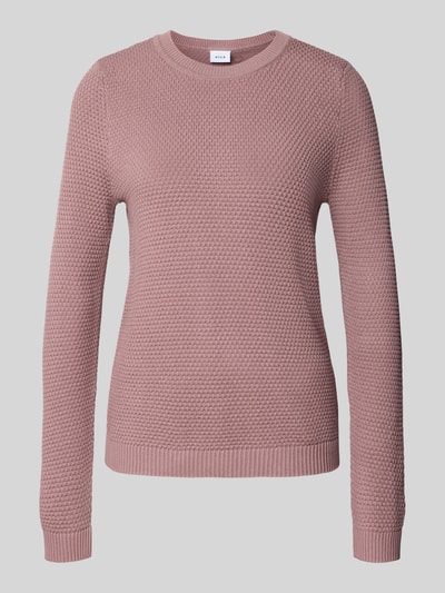 Vila Strickpullover mit gerippten Abschlüssen Modell 'dalo' Mauve 2