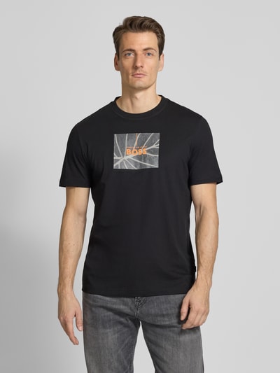 BOSS Orange T-Shirt mit Label-Print Modell 'Injungle' Black 4