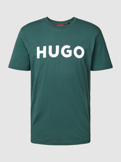 HUGO T-Shirt mit Label-Print Modell 'DULIVIO' Dunkelgruen 2