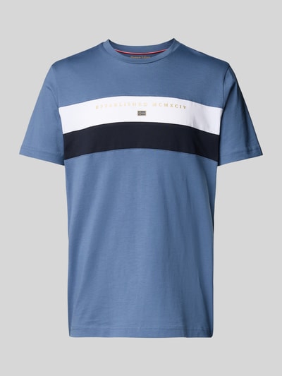 Christian Berg Men T-Shirt mit Label-Print Jeansblau 2