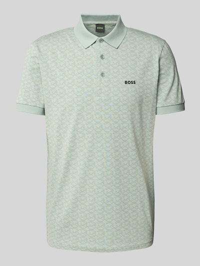 BOSS Green Regular Fit Poloshirt mit Label-Print Modell 'Paddy' Mint 2