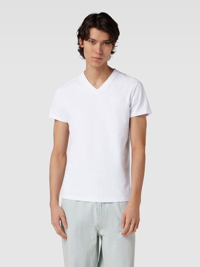 Superdry T-shirt met V-hals, model 'VINTAGE LOGO' Wit - 4