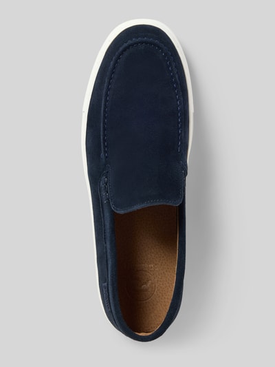 Produktfoto, Loafer aus echtem Leder mit Logo-Detail von PS Poelman für Herren in Dunkelblau, abgerundete Passform, profilierte Sohle, Absatzhöhe 3 cm, Schafthöhe 6 cm, Schaftweite 13 cm