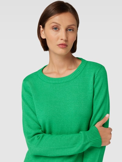 Vila Gebreide pullover met ronde hals, model 'Viril' Groen - 3