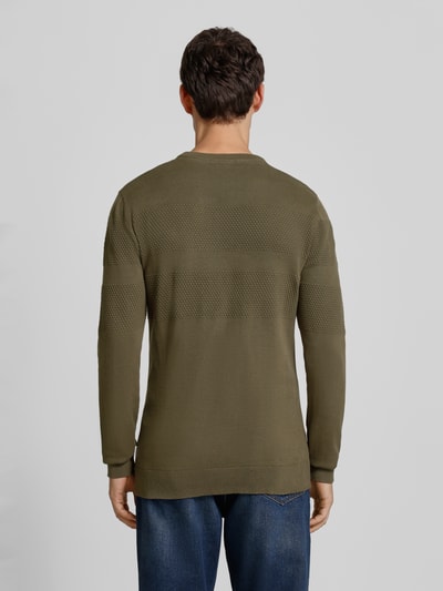 Lindbergh Gebreide pullover met ribboorden Leem - 5