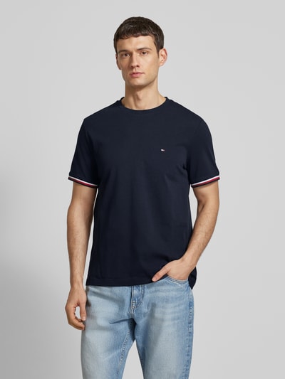 Tommy Hilfiger T-shirt met labelstitching Marineblauw - 4