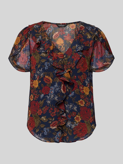 Lauren Ralph Lauren Regular Fit Bluse mit Volants Modell 'BADAYN' Marine Melange 2