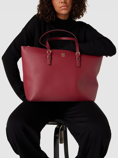 Tommy Hilfiger Tote Bag mit Label-Applikation Modell 'TH TIMELESS MED TOTE' Bordeaux 1