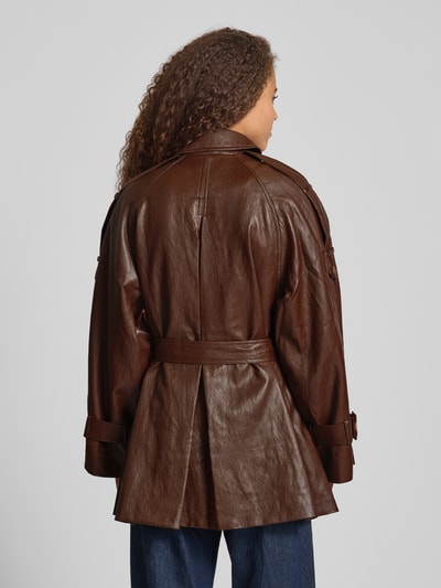LeGer by Lena Gercke Jacke in Leder-Optik mit Ärmelriegeln Modell 'Dinorah' Dunkelbraun 5