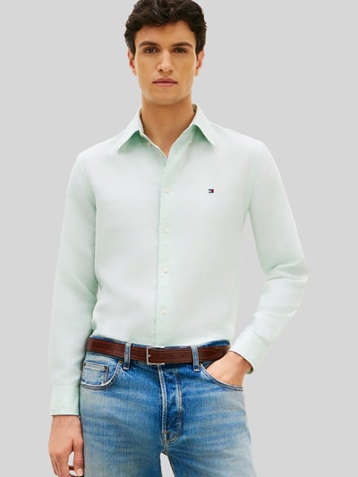 Tommy Hilfiger Koszula casualowa o kroju regular fit z mieszanki bawełny i lnu Miętowy 4