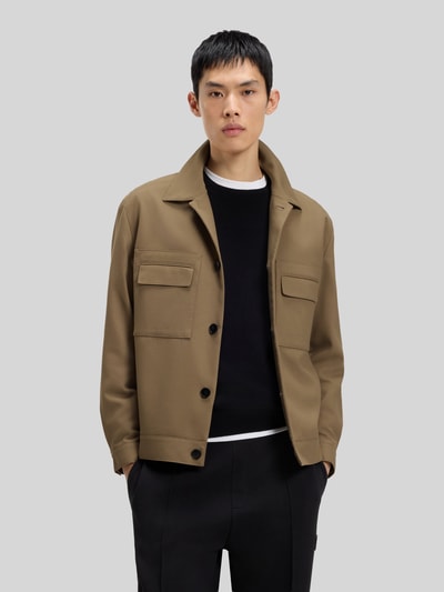 HUGO Slim Fit Hemdjacke aus Twill Modell 'JULIANO243F1' Beige 4