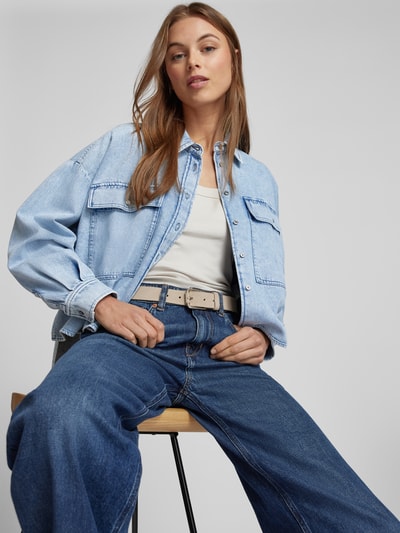 Weekend Max Mara Regular Fit Jeansbluse mit Umlegekragen Modell 'ZEMIRA' Hellblau 3