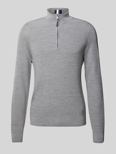 Brax Gebreide pullover met opstaande kraag, model 'Steffen' Lichtgrijs - 2