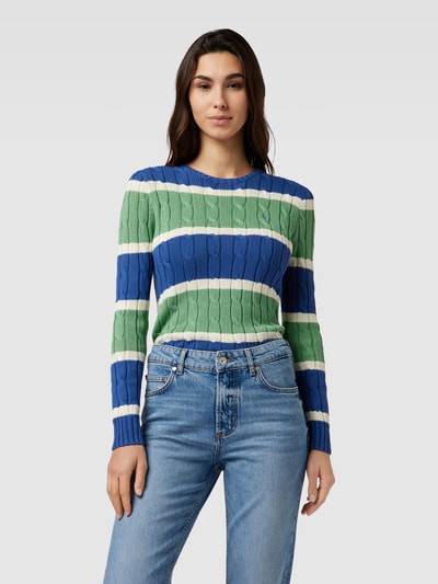 Polo Ralph Lauren Strickpullover mit Zopfmuster Blau 4