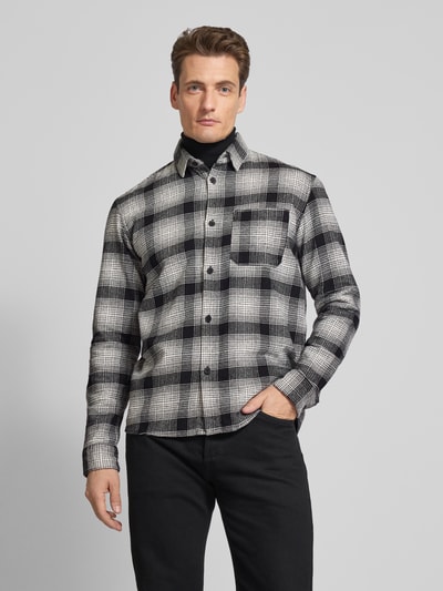 Tom Tailor Denim Relaxed Fit Overshirt aus reiner Baumwolle mit Karomuster Black 4