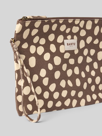 Productfoto, Clutch met logo-patch model 'Juno' van Barts, bruin met beige vlekken, katoen, ritssluiting, 31x32x1 cm