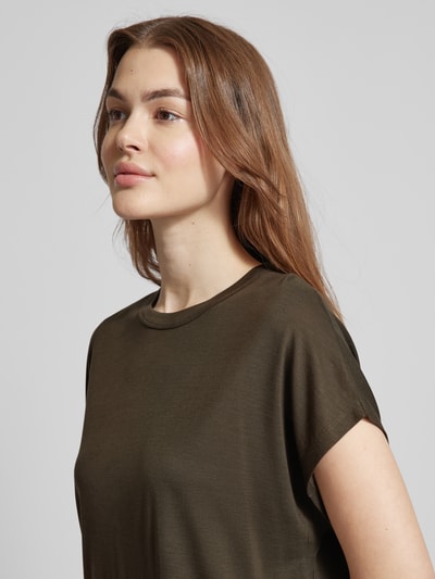 Someday T-shirt z lyocellu w jednolitym kolorze model ‘Kanja’ Ciemnozielony 3