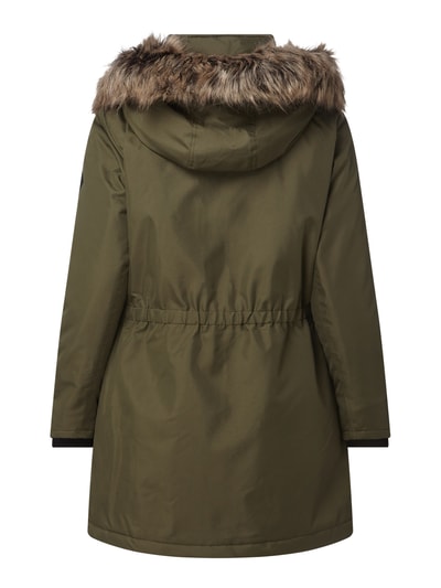 ONLY CARMAKOMA PLUS SIZE parka met imitatiebont, model 'Irena' Olijfgroen - 4