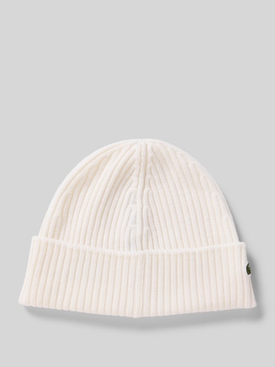 Lacoste Mütze aus reiner Wolle Offwhite 1