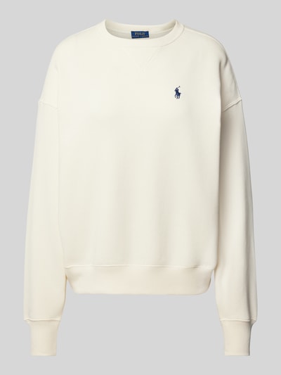 Polo Ralph Lauren Oversized Sweatshirt mit Label-Stitching Offwhite 1