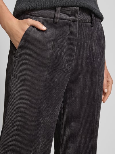 Cambio Spodnie sztruksowe o szerokim kroju w kant model ‘Amelie’ Antracytowy 3