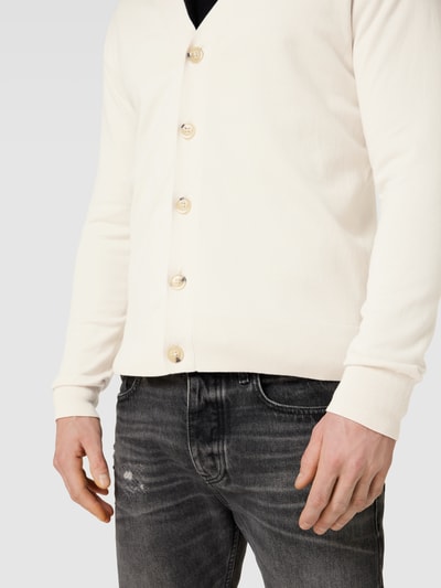 Tommy Hilfiger Cardigan mit Label-Stitching Ecru 3