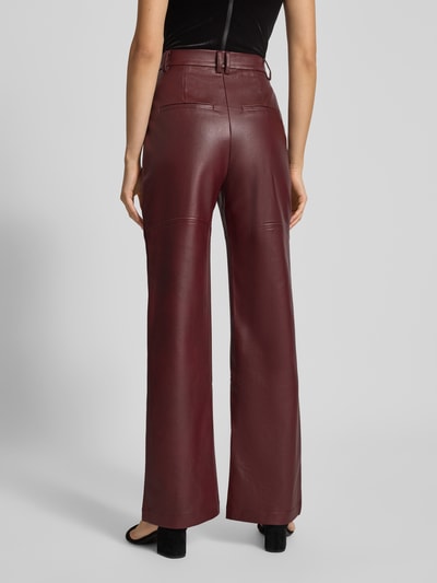 Bardot Broek in leerlook, model 'KARSON' Bordeaux - 5