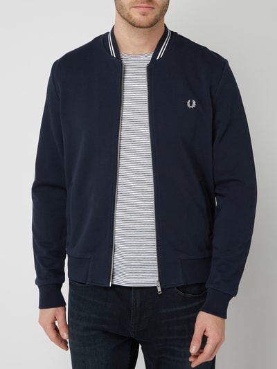 Fred Perry Bluza rozpinana z wyhaftowanym logo Ciemnoniebieski 4