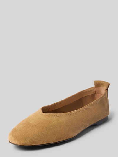 Produktfoto, Ballerinas aus echtem Leder Modell 'Chadii' von Gant in Beige, abgerundete Passform, glatte Sohle, Absatzhöhe 1 cm, Schafthöhe 7 cm, Schaftweite 19 cm