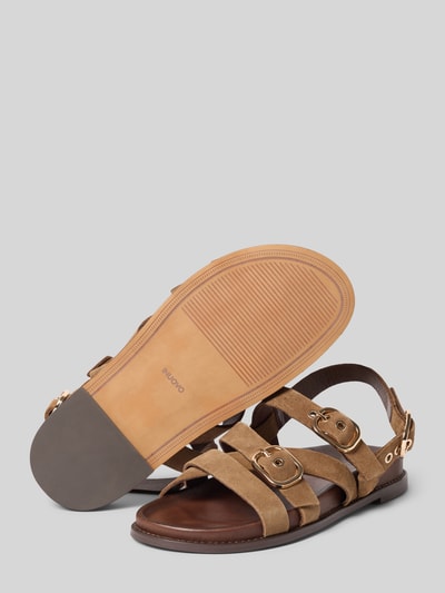 INUOVO Sandalen aus echtem Leder mit offener Ferse Beige 4