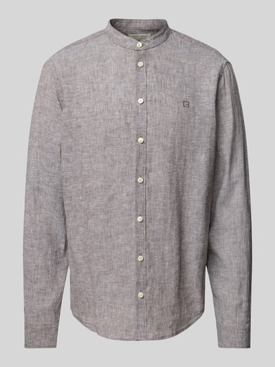 Casual Friday Slim Fit Freizeithemd aus Leinen Modell 'Anton' Dunkelbraun 2