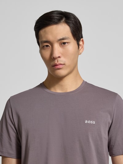 BOSS regular fit T-shirt van katoenmix Taupe - 3