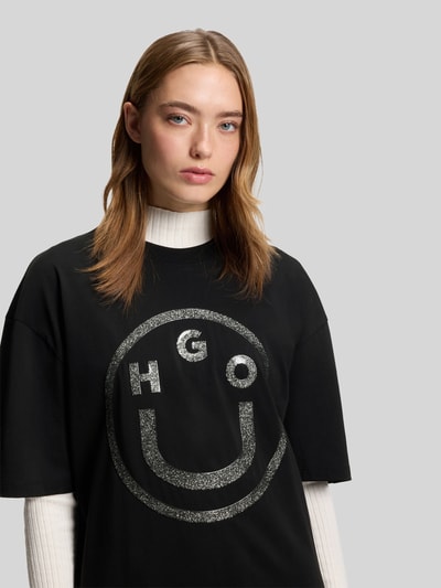 Hugo Blue Relaxed Fit T-Shirt aus reiner Baumwolle  Black 3