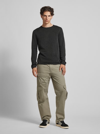 Jack & Jones Gebreide pullover met ronde hals, model 'ELEO' Zwart - 1