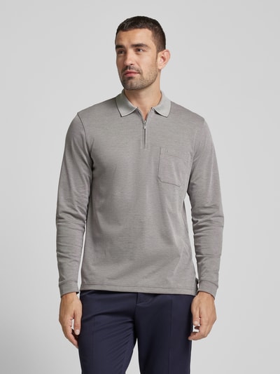 RAGMAN Regular fit poloshirt met borstzak Zilver - 4