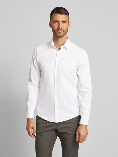 Lindbergh Slim fit vrijetijdsoverhemd met kentkraag Offwhite - 4