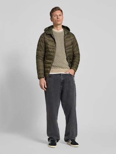 Jack & Jones Gewatteerd jack met ritssluiting Olijfgroen - 1