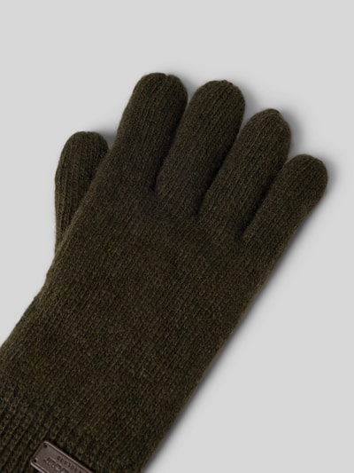 Barbour Handschuhe mit Label-Detail Modell 'Carlton' Dunkelgruen 3