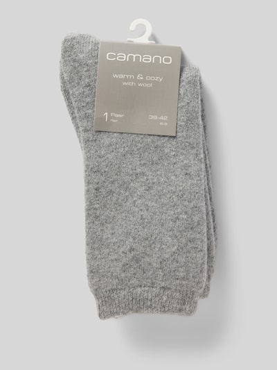 camano Regular Fit Socken aus Woll-Mix mit Viskose-Anteil Modell 'Cosy' Hellgrau 3